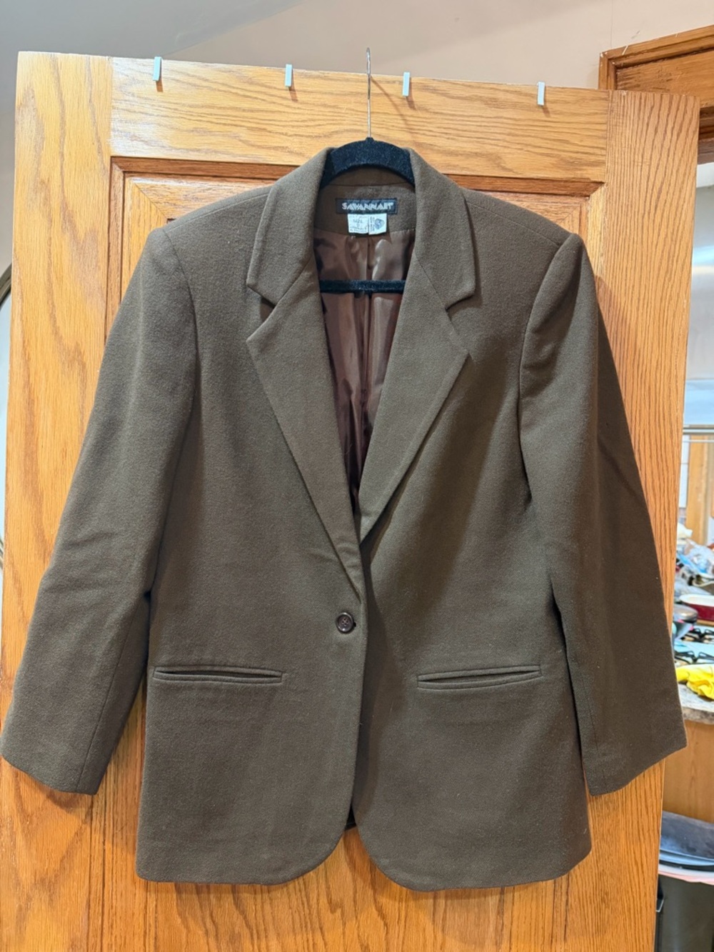 Vintage Wool Brown Blazer Jacket -